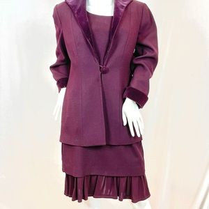 Casual Corner burgundy dress &jacket suit